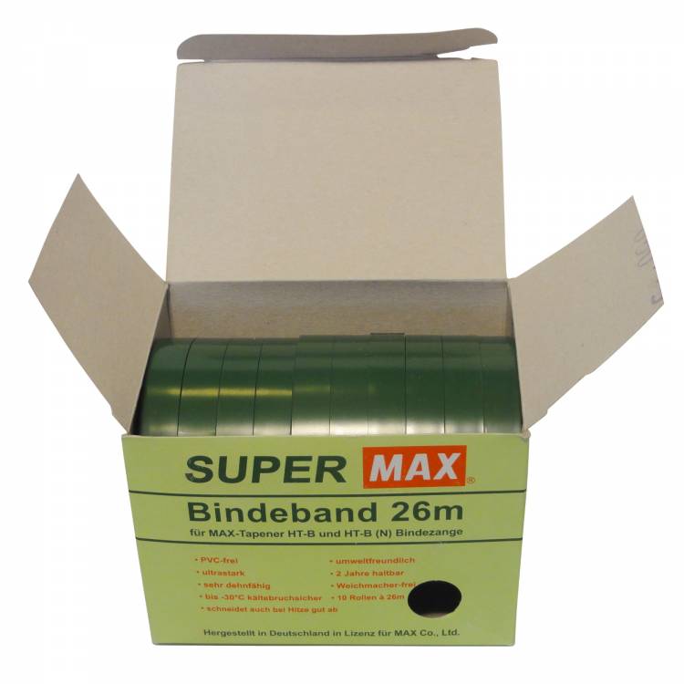 MAX Tape 0,15 mm blauw, 26 meter per rol (10 rolletjes per doosje)