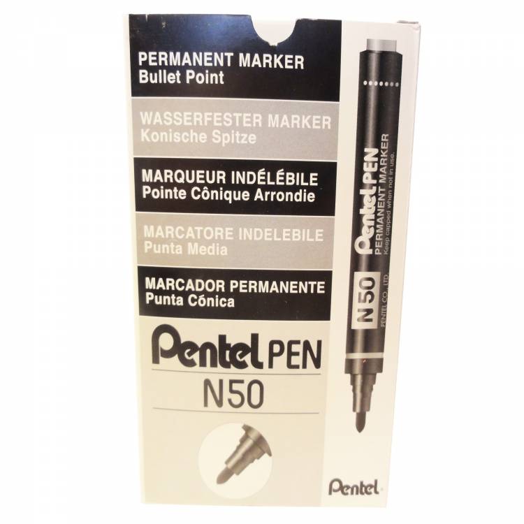 Watervaste merkstift Pentelpen N50, brede punt (12 stuks per doos)