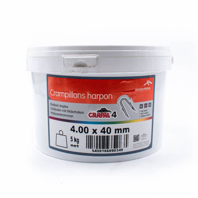 Harpoenkrammen 4,0 x 40 mm (5 kg / emmer)